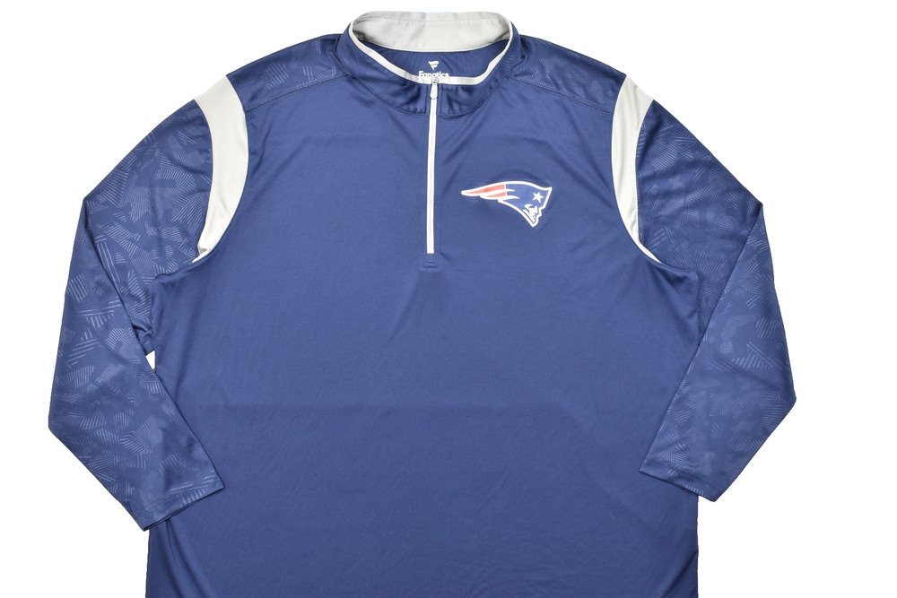 Fanatics Men's 3XB New England Patriots Quarter Zip Pullover Navy Blue Performan